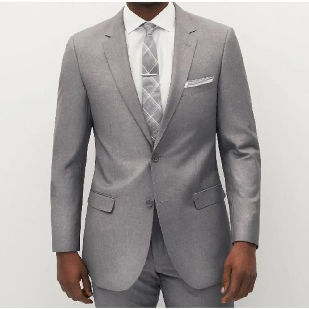 NWT The Suit‎ Shop Textured Gray Suit Jacket Slim Size 38 R